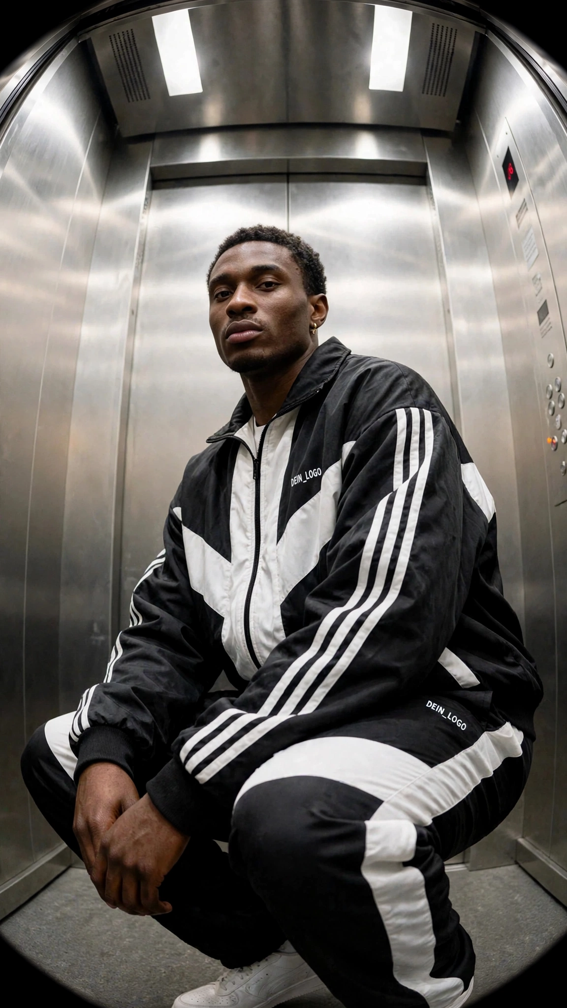 Streetwear-Porträt in Hocke – Kampagnenbild für Meta und TikTok Ads