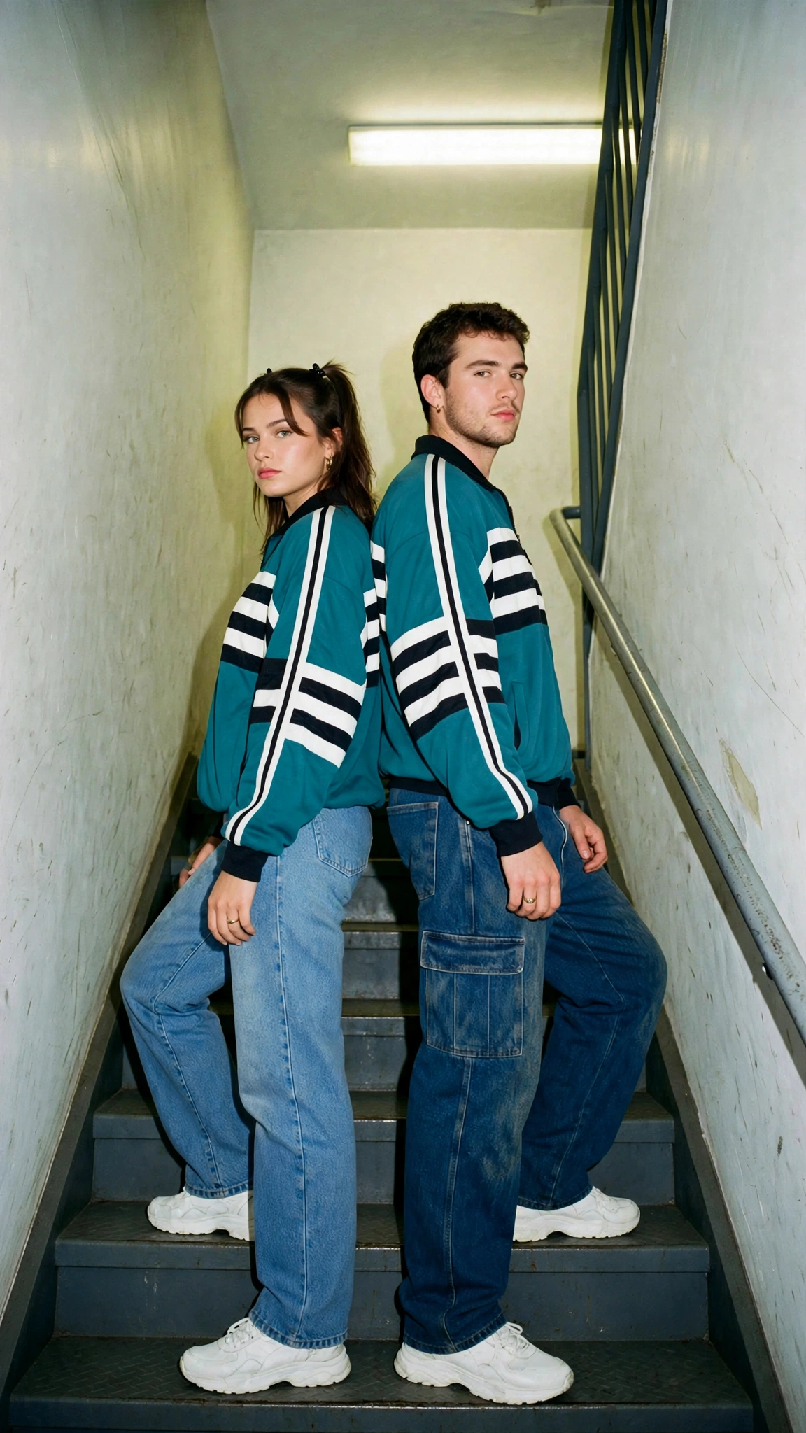 Editorial-Produktfoto im Treppenhaus – Fashion-Lookbook für Onlineshop und Social Media
