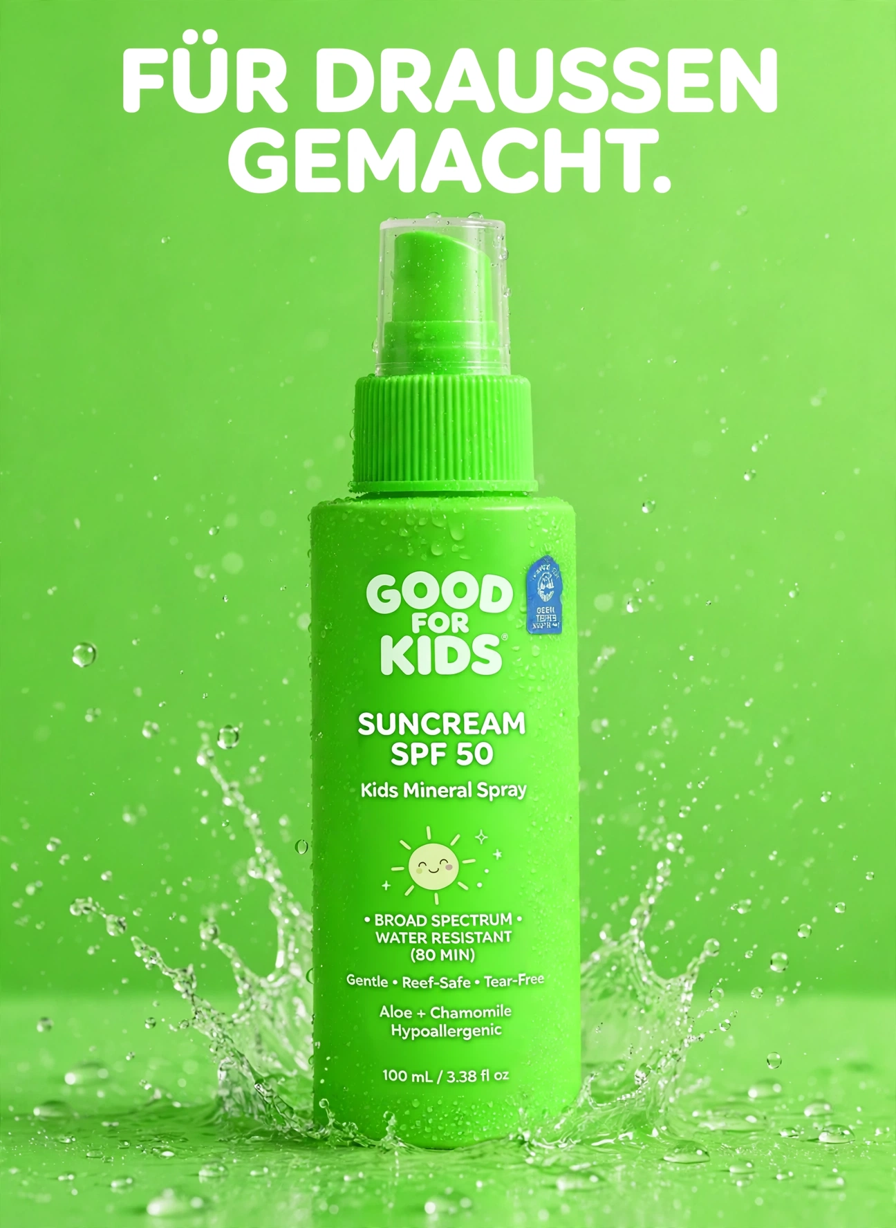 Beauty-Ad-Creative für Sonnenschutz im Freien – Werbemittel für Paid Social